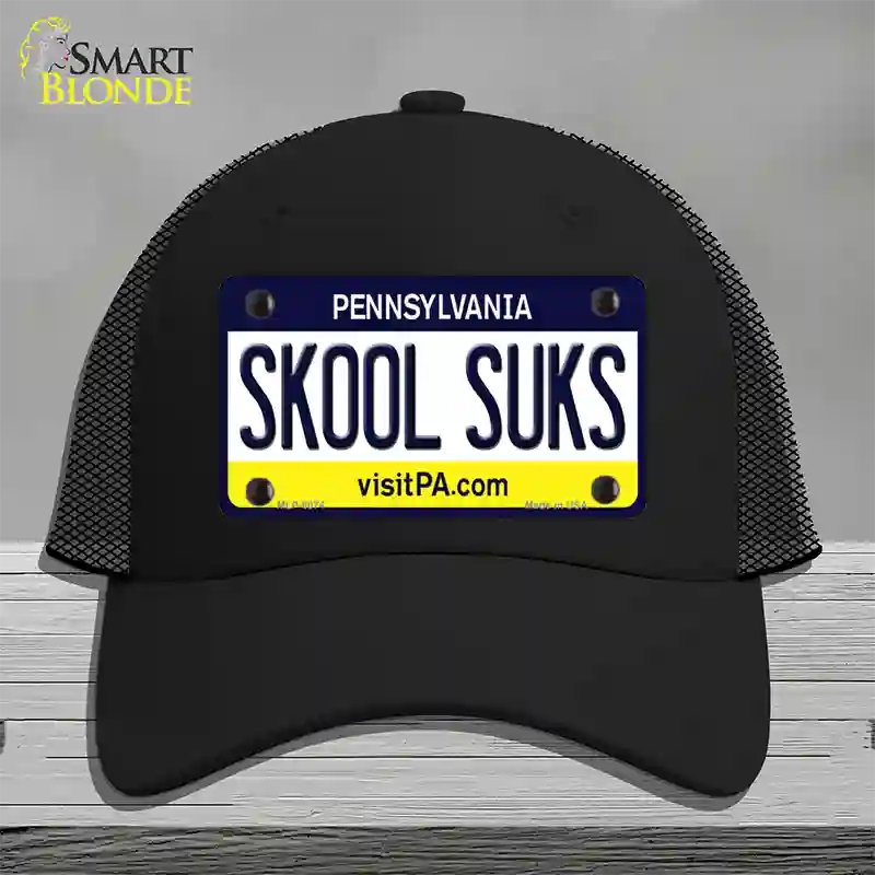 Skool Suks Pennsylvania State Novelty License Plate Hat Mesh / Black