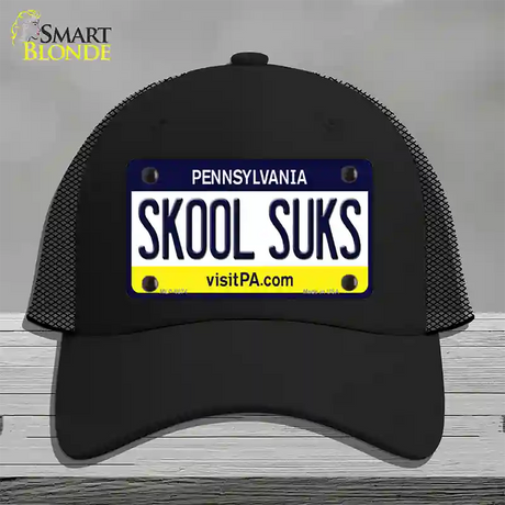 Skool Suks Pennsylvania State Novelty License Plate Hat Mesh / Black