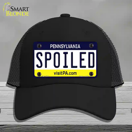 Spoiled Pennsylvania State Novelty License Plate Hat Mesh / Black
