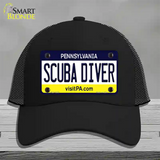 Scuba Diver Pennsylvania State Novelty License Plate Hat Mesh / Black