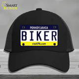 Biker Pennsylvania State Novelty License Plate Hat Mesh / Black
