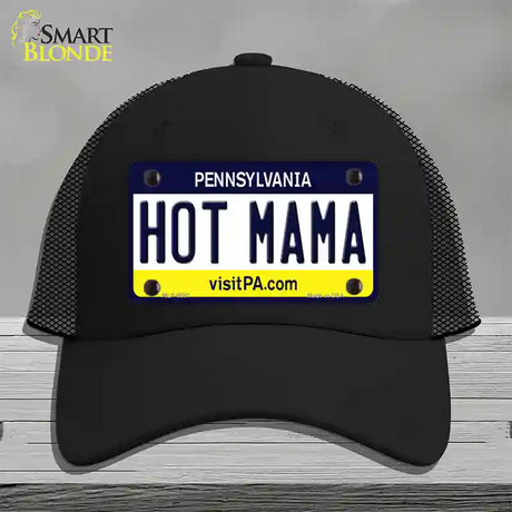 Hot Mama Pennsylvania State Novelty License Plate Hat Mesh / Black