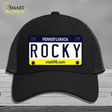 Rocky Pennsylvania State Novelty License Plate Hat Mesh / Black