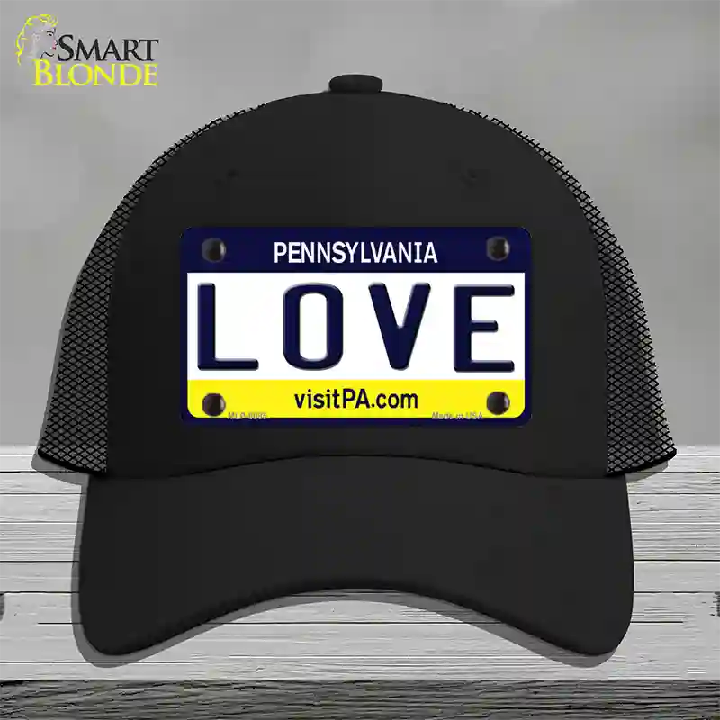 Love Pennsylvania State Novelty License Plate Hat Mesh / Black