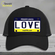 Love Pennsylvania State Novelty License Plate Hat Mesh / Black