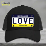 Love Pennsylvania State Novelty License Plate Hat Mesh / Black