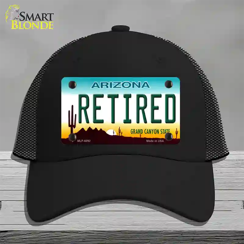 Arizona Retired Novelty License Plate Hat Mesh / Black