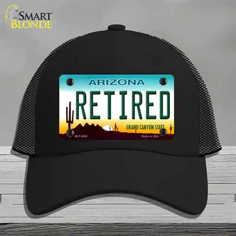 Arizona Retired Novelty License Plate Hat Mesh / Black
