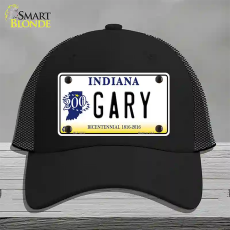 Gary Indiana Novelty License Plate Hat Mesh / Black
