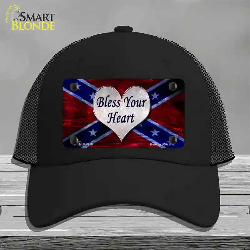 Bless Your Heart Novelty License Plate Hat Mesh / Black