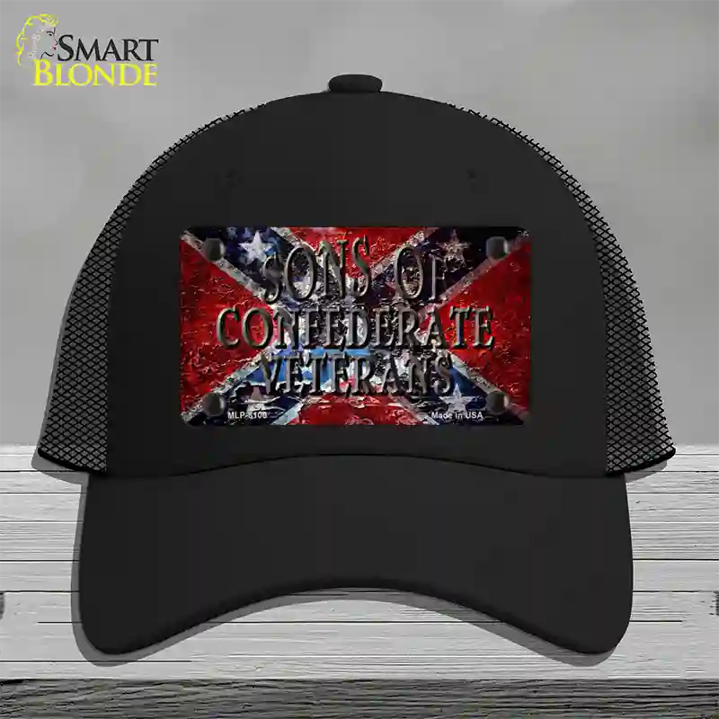 Sons Of Confederate Veterans Novelty License Plate Hat Mesh / Black