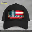 In God We Trust American Flag Novelty License Plate Hat Mesh / Black