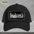 Indiana Flag Script Novelty License Plate Hat Mesh / Black