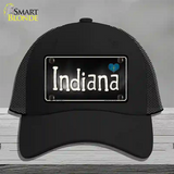 Indiana Flag Script Novelty License Plate Hat Mesh / Black