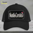 North Carolina Flag Script Novelty License Plate Hat Mesh / Black