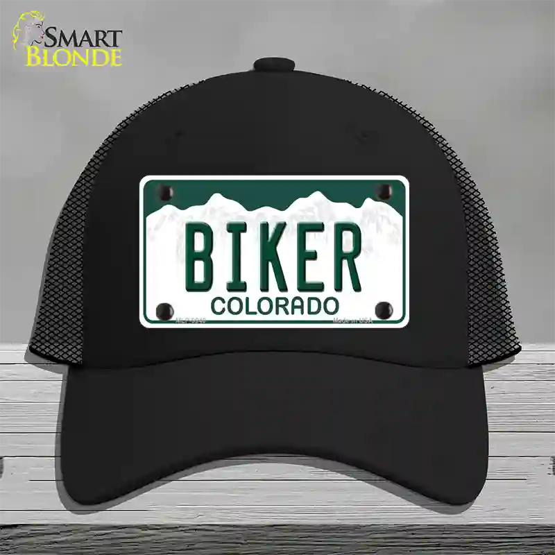 Biker Colorado Novelty License Plate Hat Mesh / Black