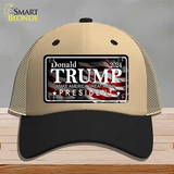 Trump 2024 Novelty License Plate Hat Mesh / Khaki|Black