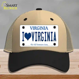 I Love Virginia Novelty License Plate Hat Mesh / Khaki|Black