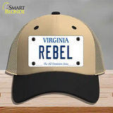 Rebel Virginia Novelty License Plate Hat Mesh / Khaki|Black