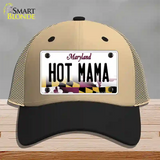 Hot Mama Maryland Novelty License Plate Hat Mesh / Khaki|Black
