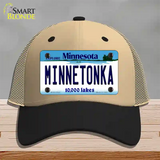 Minnetonka Minnesota State Novelty License Plate Hat Mesh / Khaki|Black