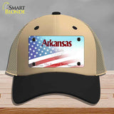 Arkansas with American Flag Novelty License Plate Hat HAT-MLP-12332