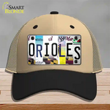 Orioles Strip Art Novelty License Plate Hat Tag Mesh Khaki|Black