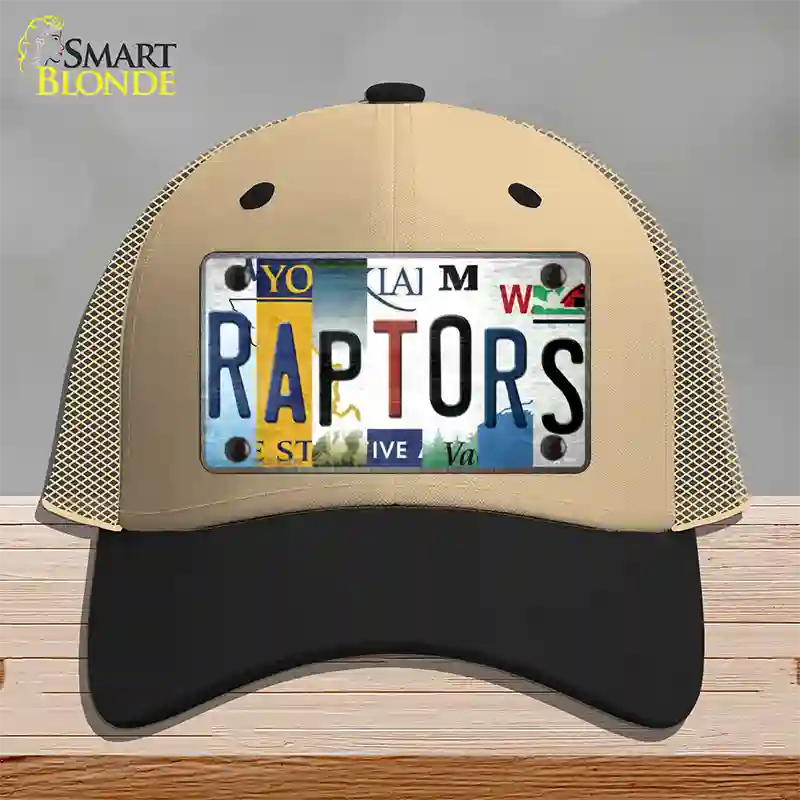 Raptors Strip Art Novelty License Plate Hat Tag Mesh Khaki|Black