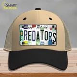 Predators Strip Art Novelty License Plate Hat Tag Mesh Khaki|Black