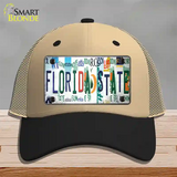 Florida State Strip Art Novelty License Plate Hat Tag Mesh Khaki|Black