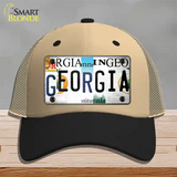 Georgia Strip Art Novelty License Plate Hat Tag Mesh Khaki|Black