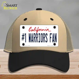 Number 1 Warriors Fan Novelty License Plate Hat Tag Mesh Khaki|Black