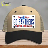 Go Panthers North Carolina Novelty License Plate Hat Tag Mesh Khaki|Black
