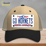 Hornets Fan Novelty License Plate Hat Tag Mesh Khaki|Black