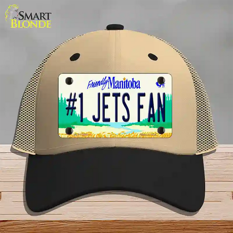 Number 1 Jets Fan Manitoba Novelty License Plate Hat Tag Mesh / Khaki|Black