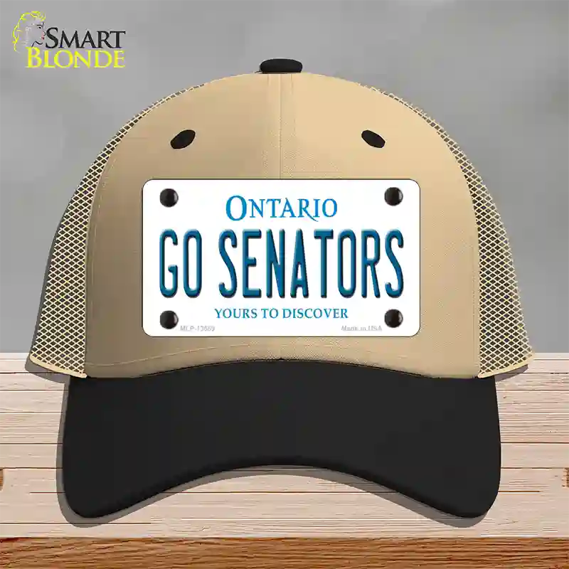 Go Senators Novelty License Plate Hat Tag Mesh Khaki|Black