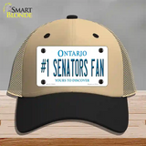Number 1 Senators Fan Novelty License Plate Hat Tag Mesh Khaki|Black