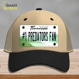 Number 1 Predators Fan Novelty License Plate Hat Tag Mesh Khaki|Black