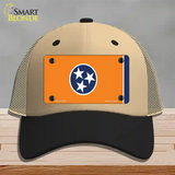 Tennessee Flag Orange Novelty License Plate Hat Tag Mesh Khaki|Black