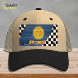 Georgia Racing Flag Novelty License Plate Hat Tag Mesh Khaki|Black