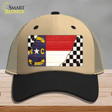 North Carolina Racing Flag Novelty License Plate Hat Tag Mesh Khaki|Black