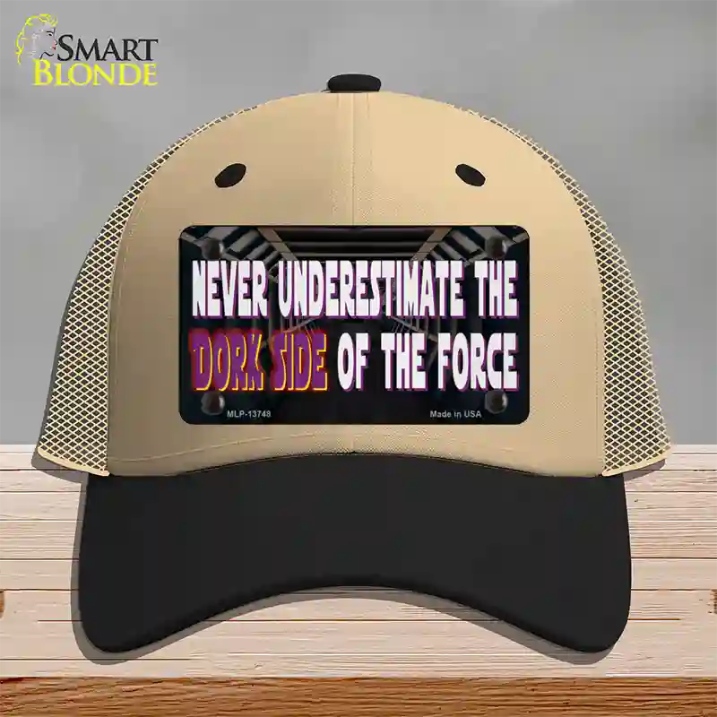 The Dork Side Novelty License Plate Hat Tag Mesh Khaki|Black