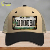 Old Orchard Beach Maine Rusty Novelty License Plate Hat Tag Mesh Khaki|Black