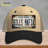 Bills Mafia New York Rusty Novelty License Plate Hat Tag Mesh Khaki|Black