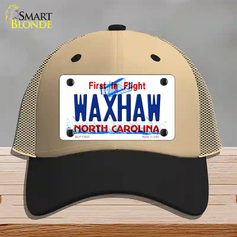 Waxhaw North Carolina Novelty License Plate Hat Tag Mesh Khaki|Black