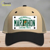 Marathon Florida Novelty License Plate Hat Tag Mesh Khaki|Black