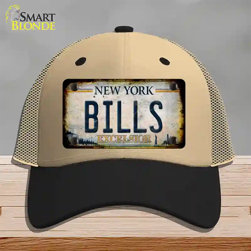 Bills Excelsior New York Rusty Novelty License Plate Hat Tag Mesh Khaki|Black