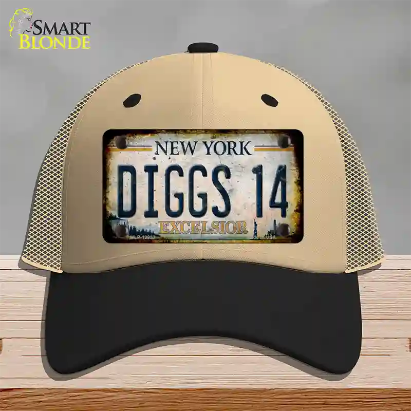 Diggs 14 Excelsior New York Rusty Novelty License Plate Hat Tag Mesh Khaki|Black