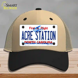 Acre Station North Carolina Novelty License Plate Hat Tag Mesh Khaki|Black
