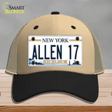 Allen 17 NY Excelsior Novelty License Plate Hat Tag Mesh Khaki|Black